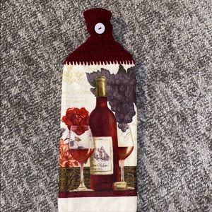 Handmade crocheted dish towel- Wine Grapes Rose